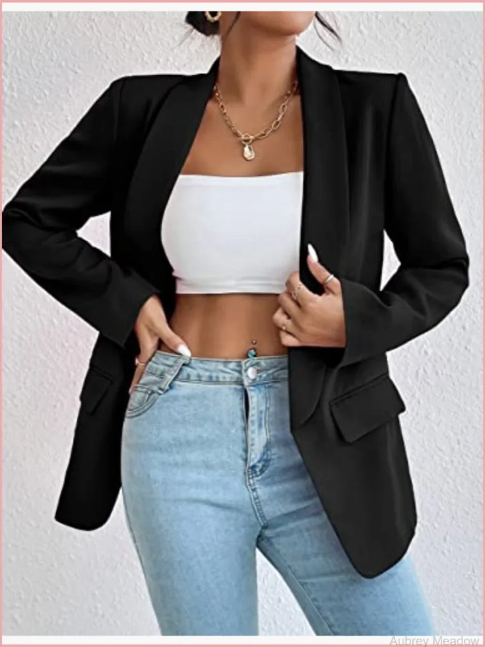 Womens Open Front Shawl Collar Blazer Long Sleeve Slim Fit Work Office Casual